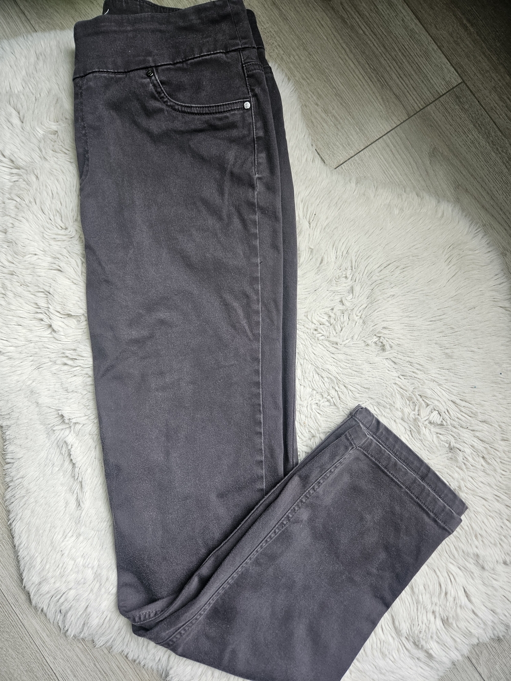 UP! Pants Charcoal Grey Pull-On Straight Leg Trousers Size 8🔥